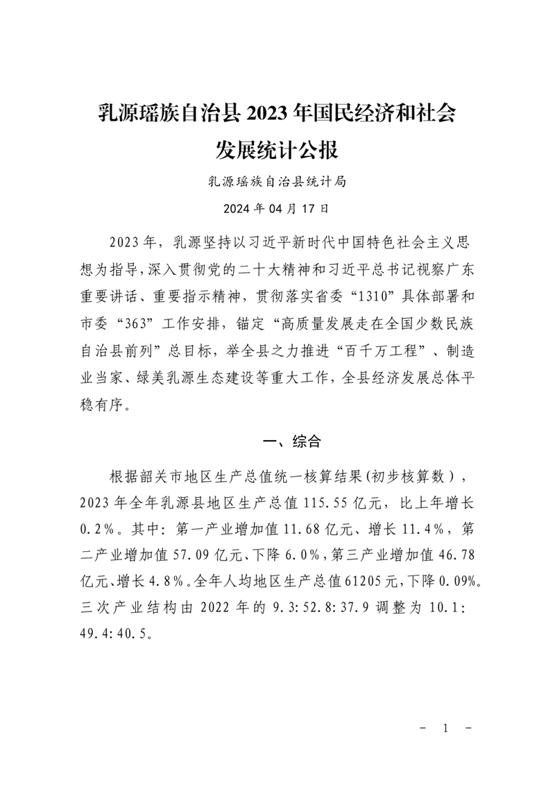 乳源瑤族自治縣2023年國民經濟和社會發展統計公報0000.jpg